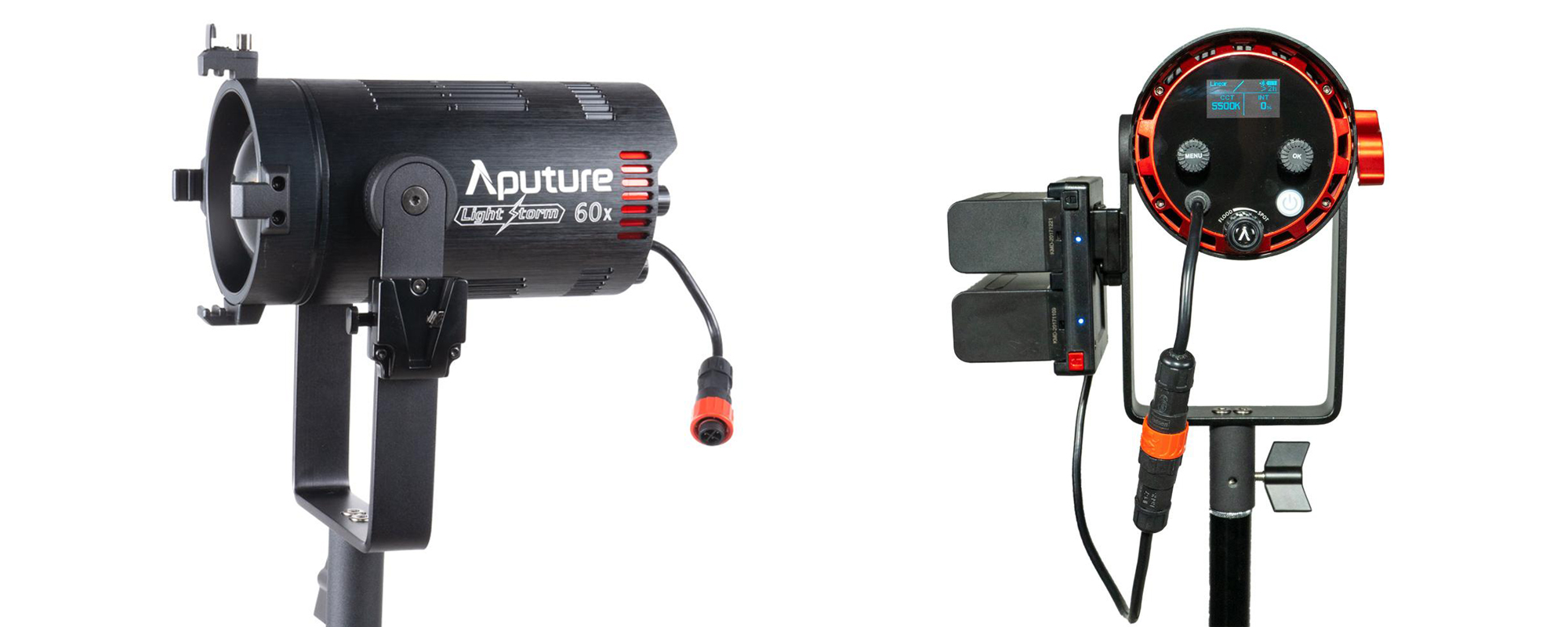 Aputure Light Storm LS 60x front and rear LED lamp