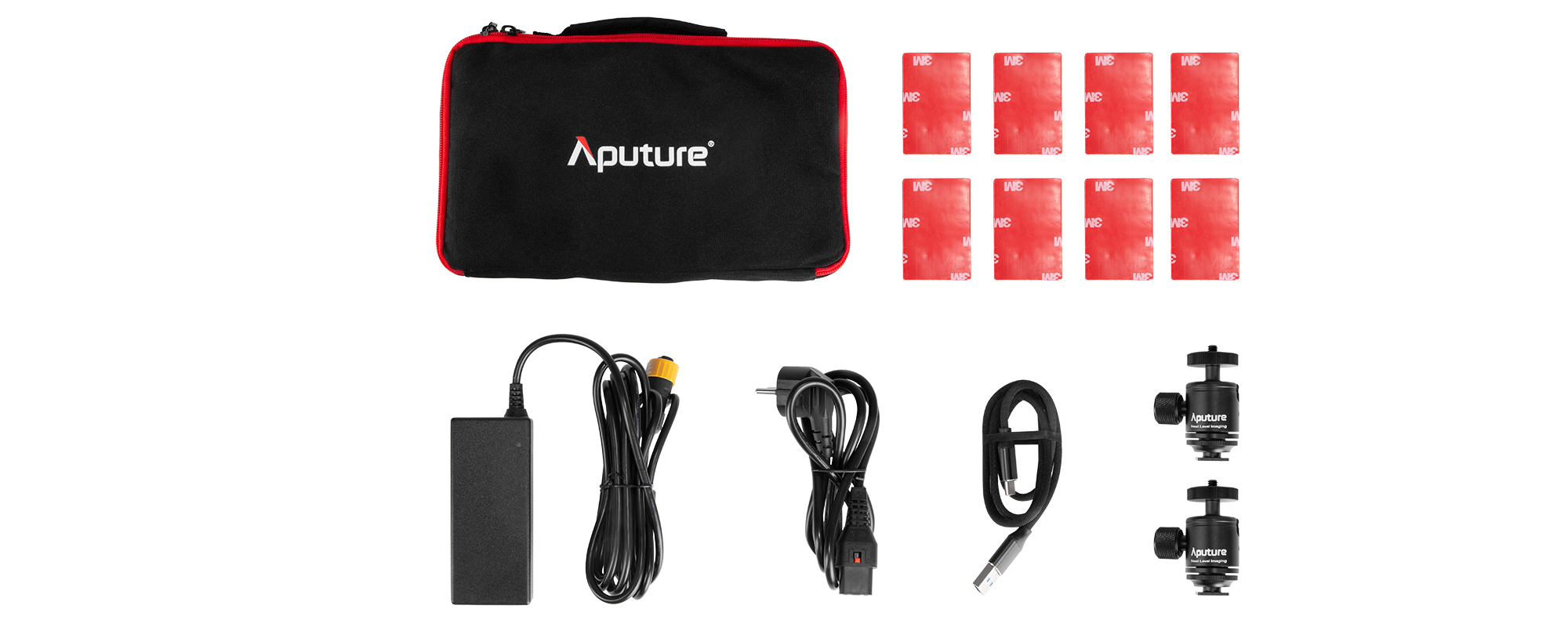 Zestaw 4 lamp LED Aputure MC Travel Kit - zawartość zestawu