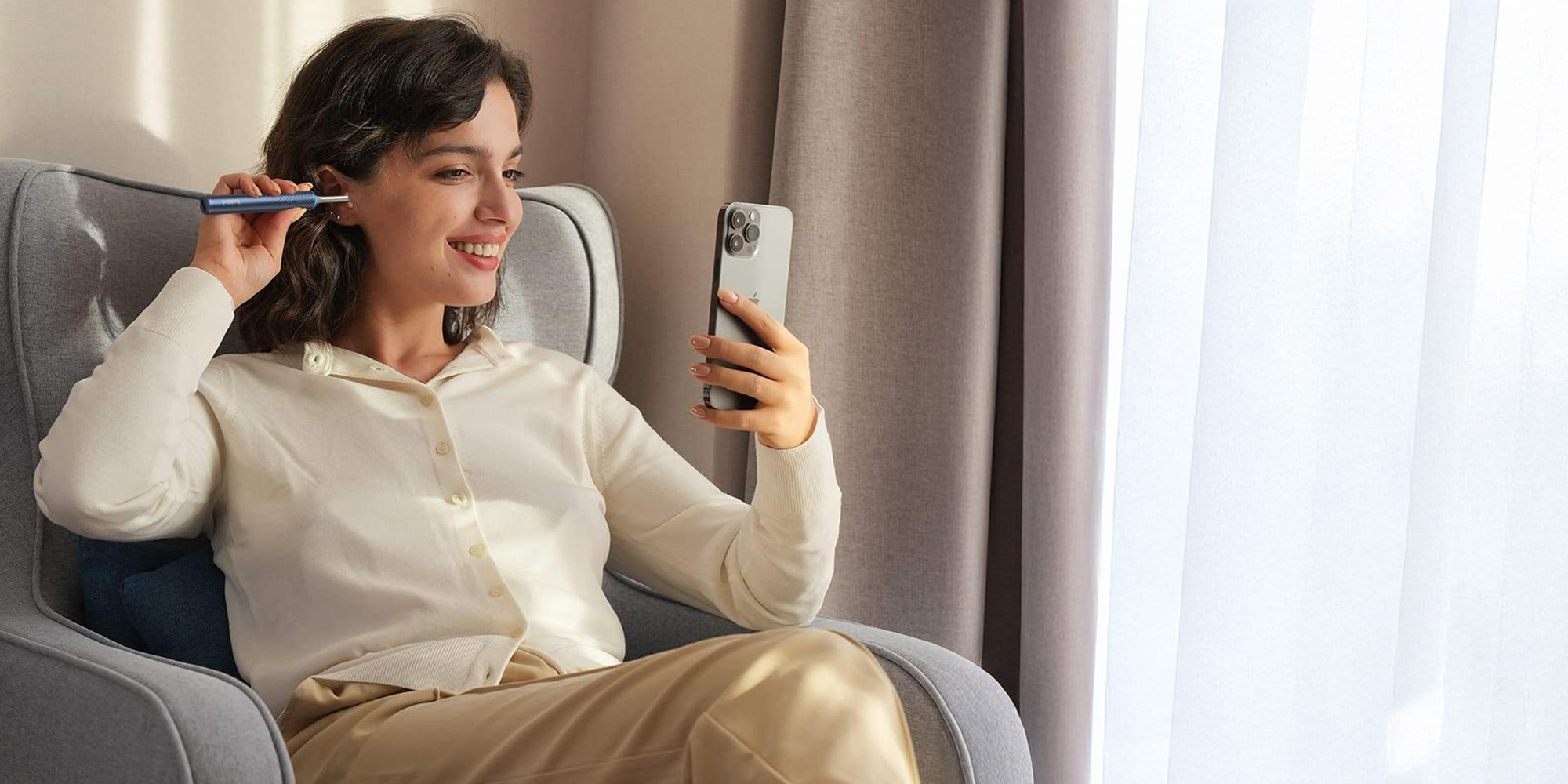 width=100% Urządzenie do czyszczenia uszu Bebird M9 S - niebieski