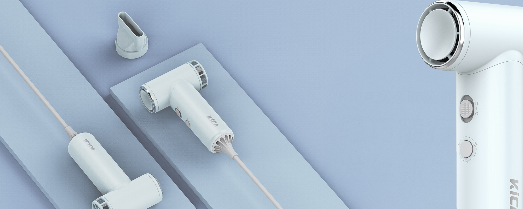 Suszarka do włosów z funkcją jonizowania KiCA HD - arctic white