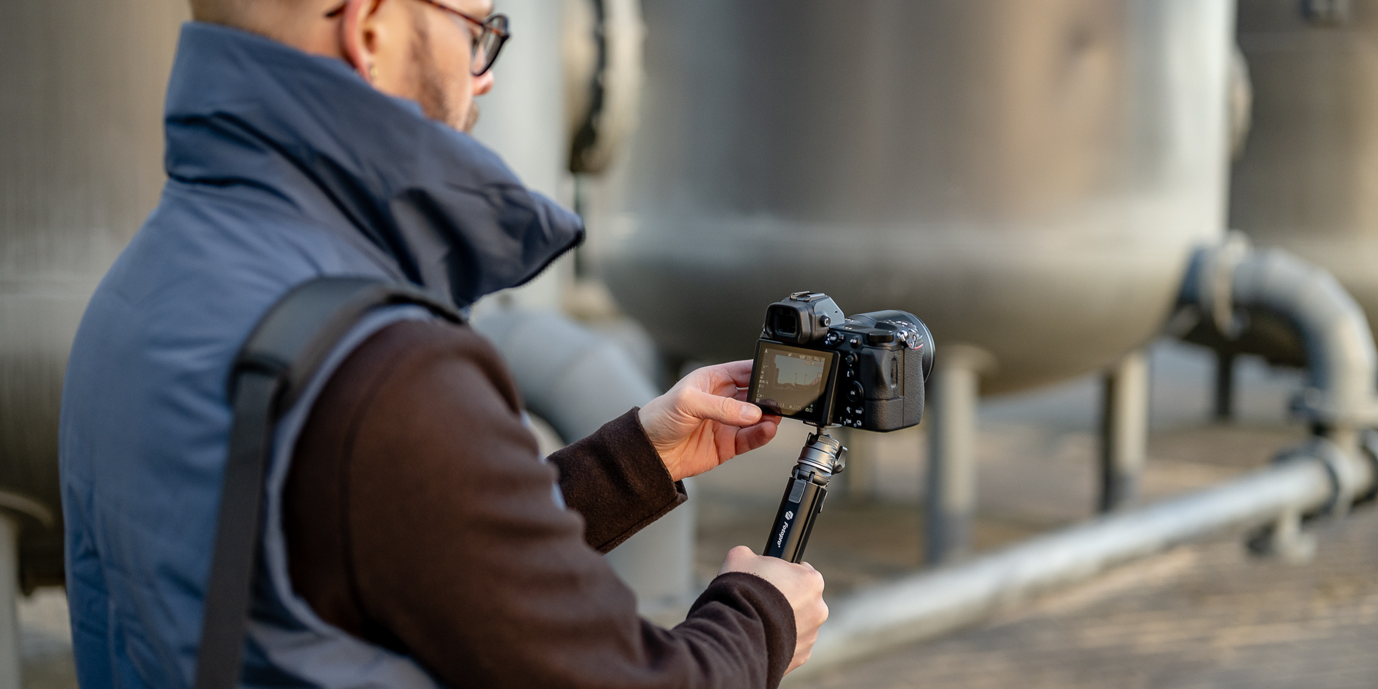 Statyw Fotopro Vlogger Mini (SY-390 + P-1HX) - szary