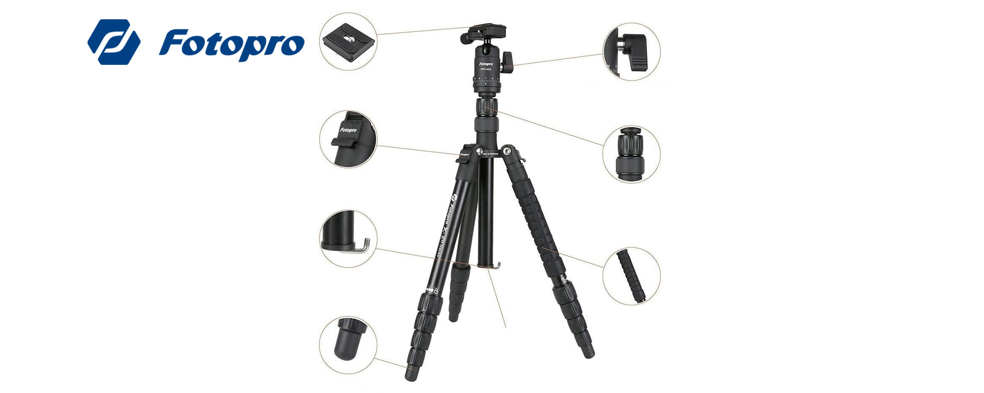 Fotopro X-go Gecko tripod with ball head FPH-42Q – grey