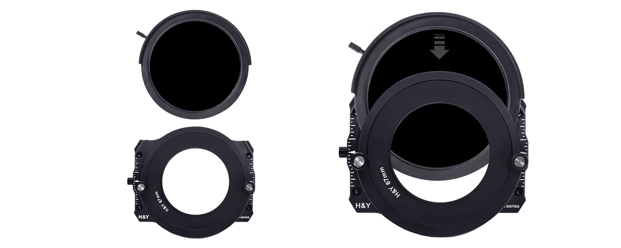 Filtr kołowy szary ND65000 K-series H&Y HD MRC - 95 mm Drop in