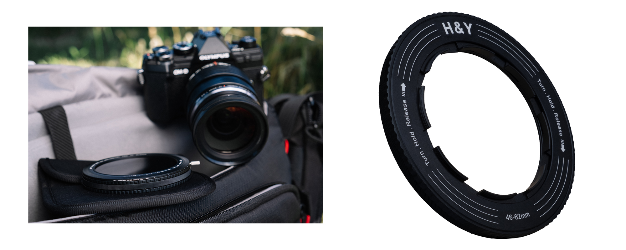 Zestaw adapterów filtrowych regulowanych H&Y Revoring 37-49 mm, 46-62 mm, 67-82 mm
