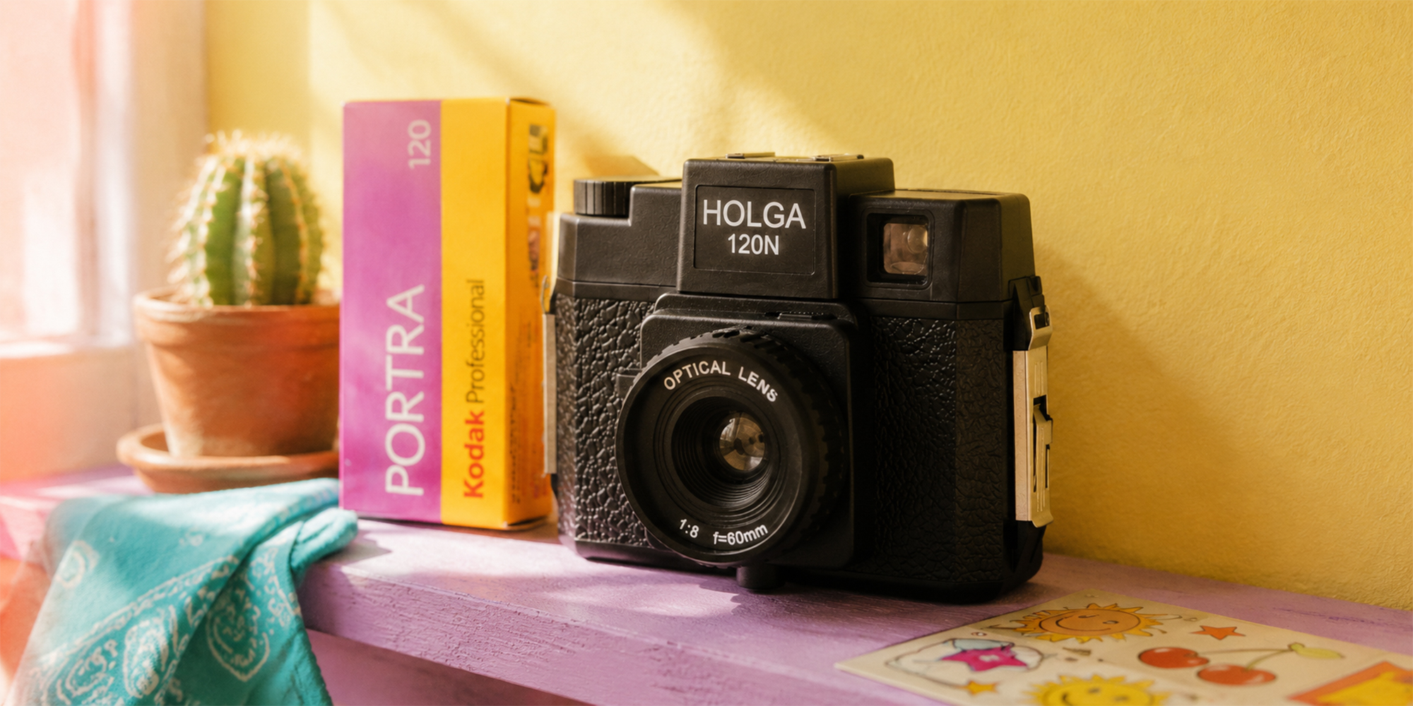 Aparat analogowy Holga 120N - czarny