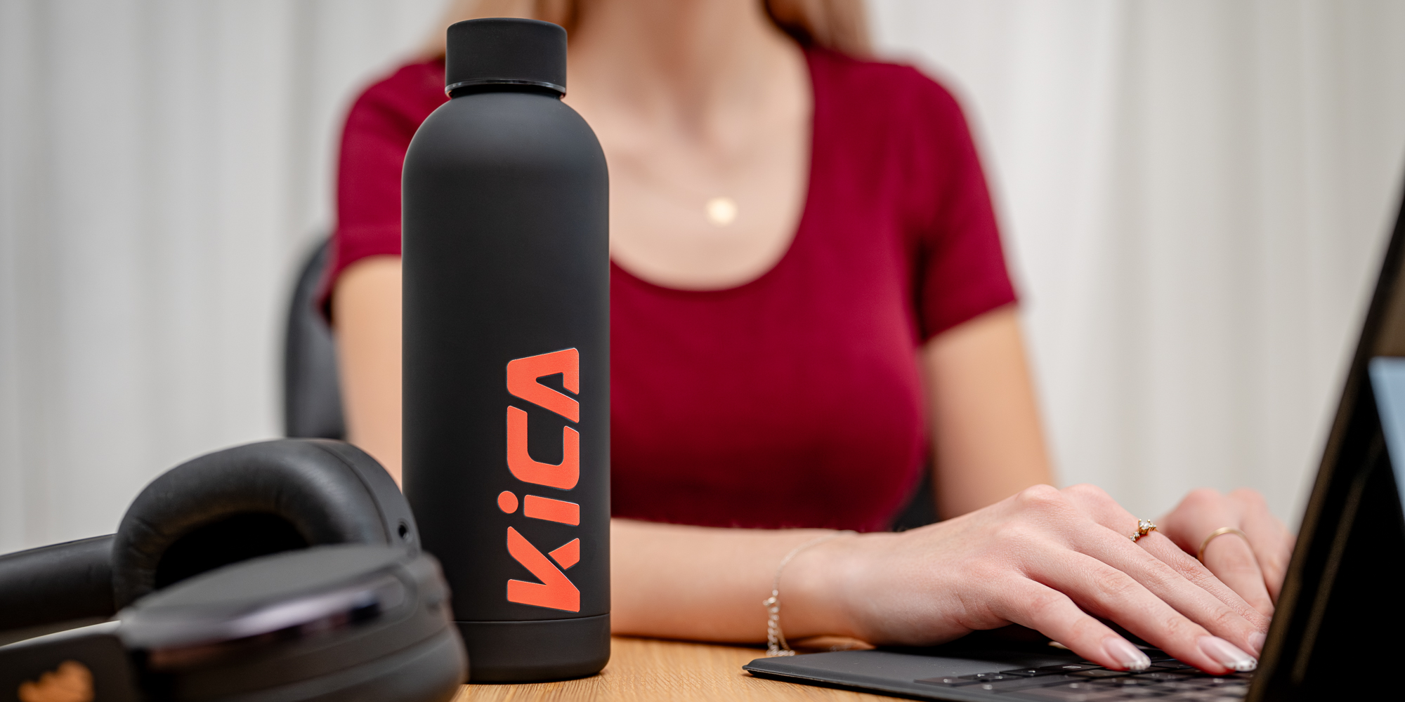 Butelka stalowa KiCA Active 500 ml - czarna