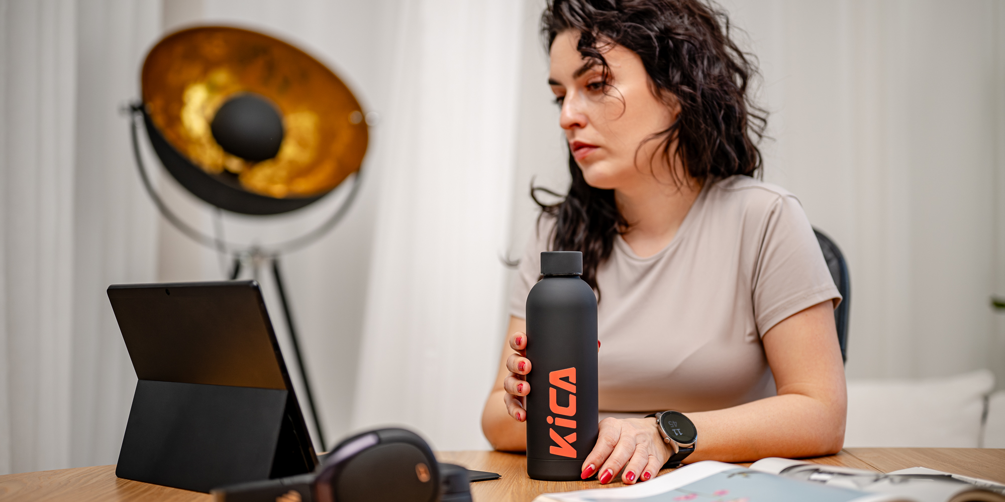 Butelka stalowa KiCA Active 500 ml - czarna