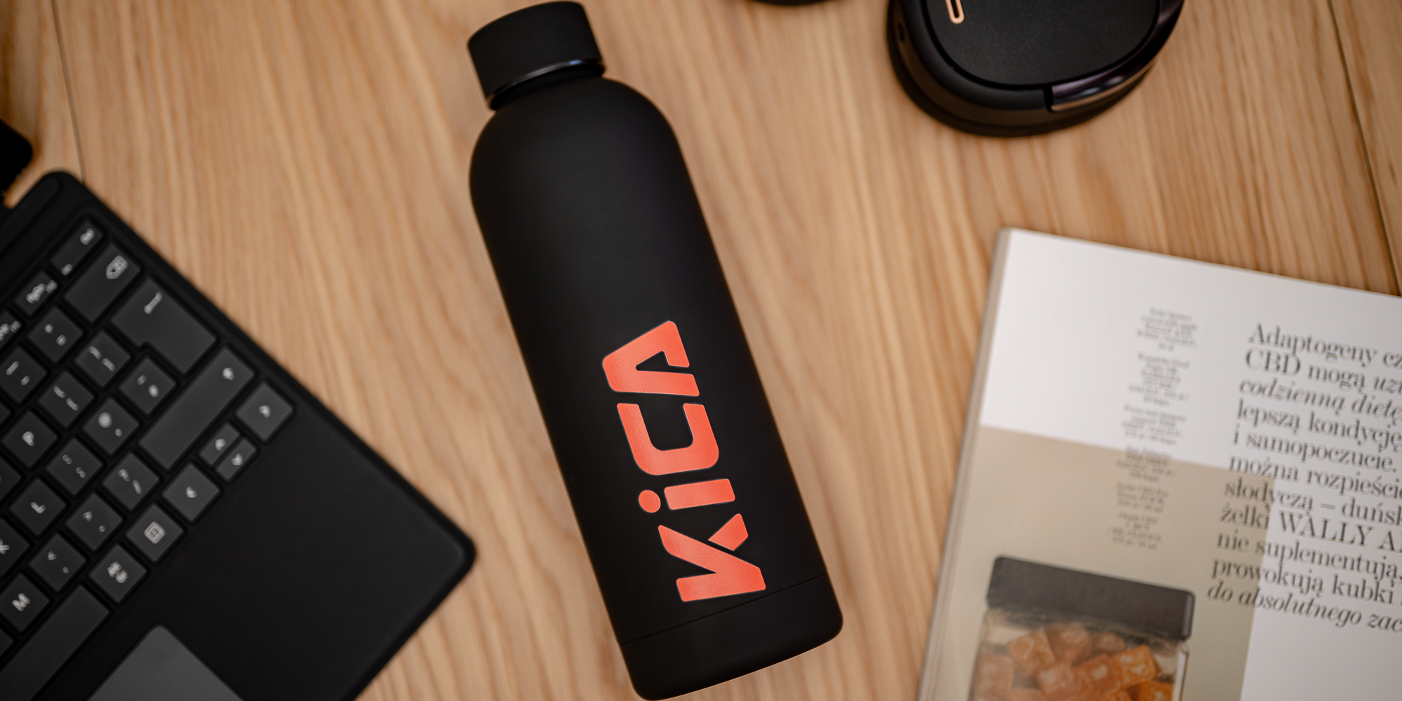 Butelka stalowa KiCA Active 500 ml - czarna