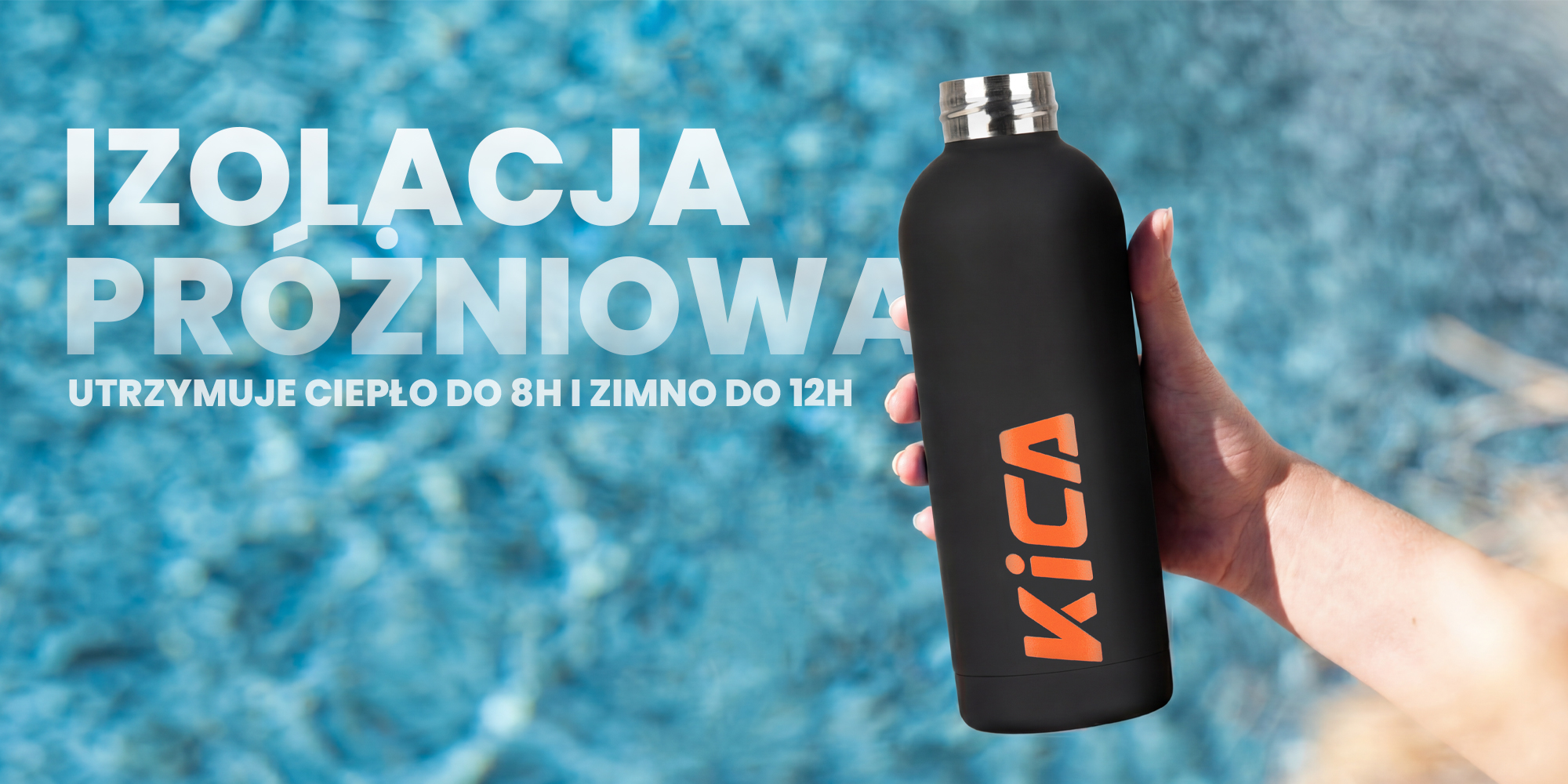 Butelka stalowa KiCA Active 500 ml - czarna