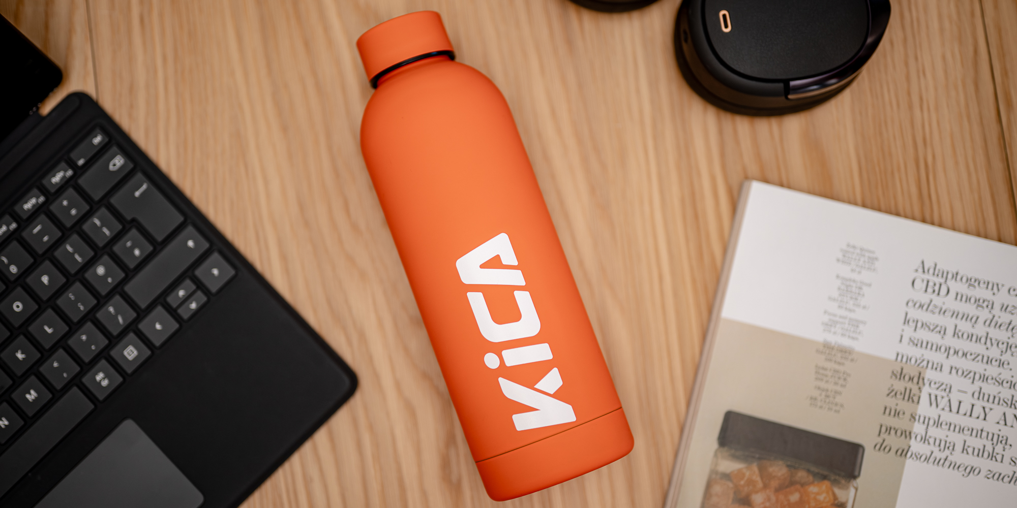 Butelka stalowa KiCA Active 500 ml - czarna