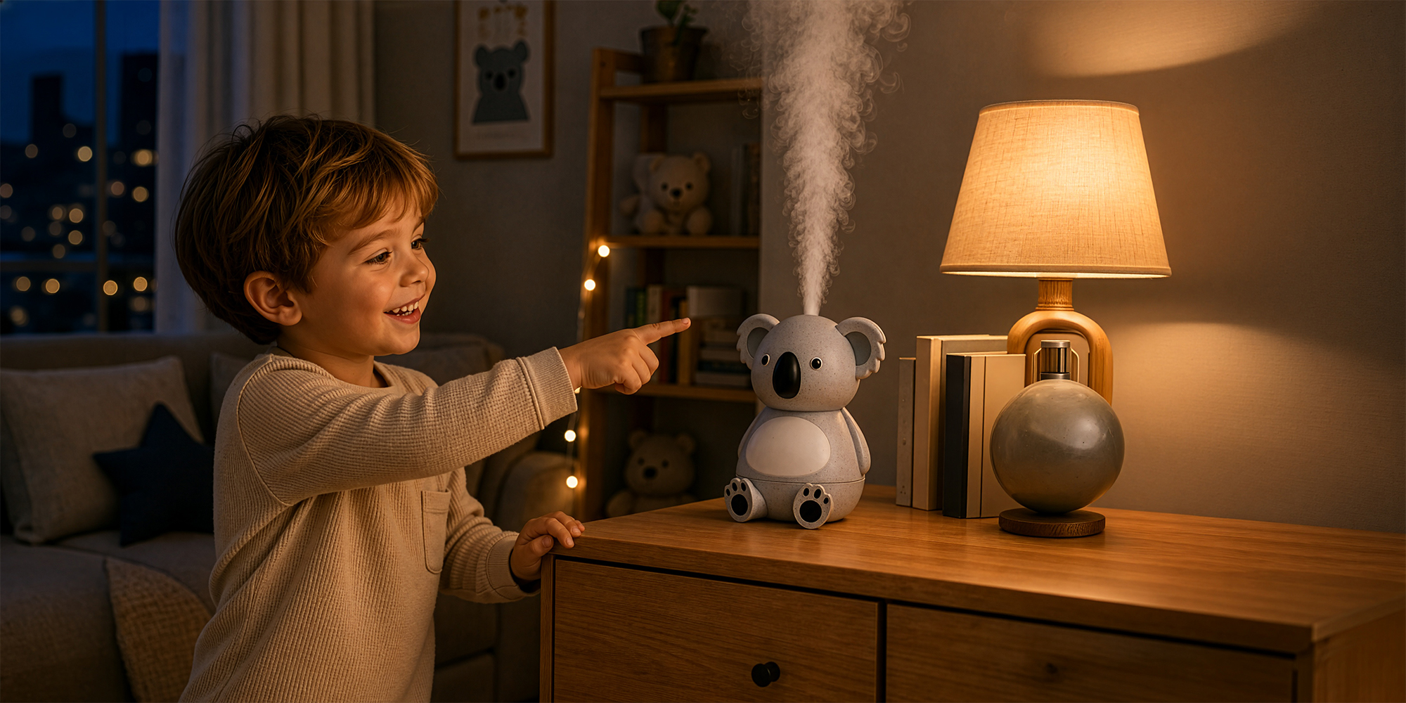 Dyfuzor zapachowy dla dzieci Humanas Dream Koala - szary