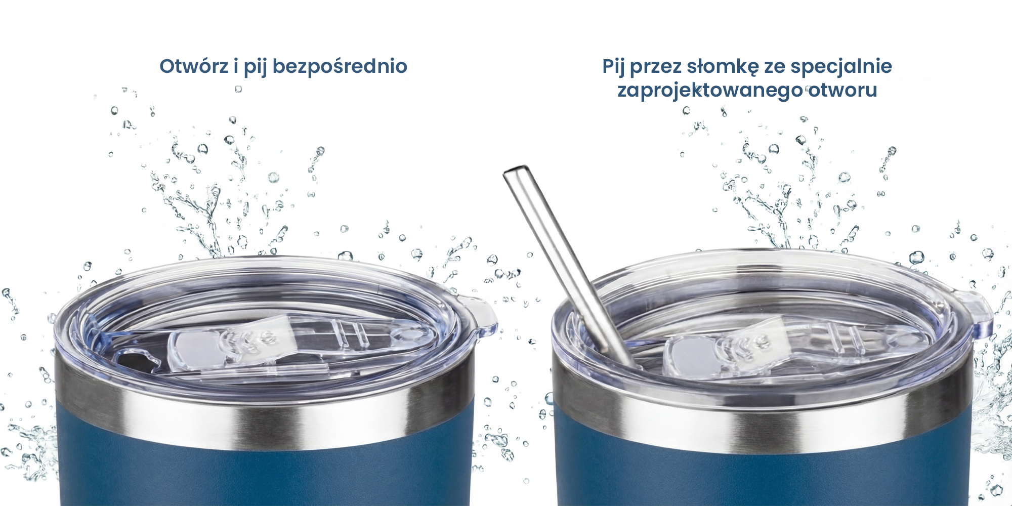 Kubek termiczny Humanas Fluo 600 ml - niebieski