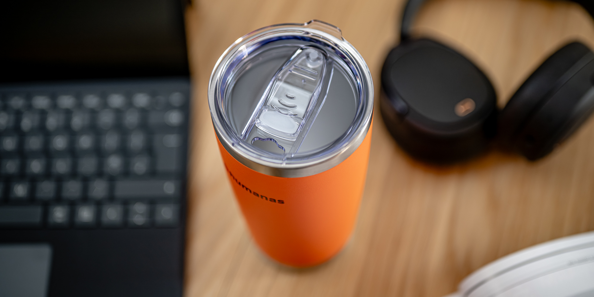 Kubek termiczny Humanas Fluo 600 ml - pomarańczowy