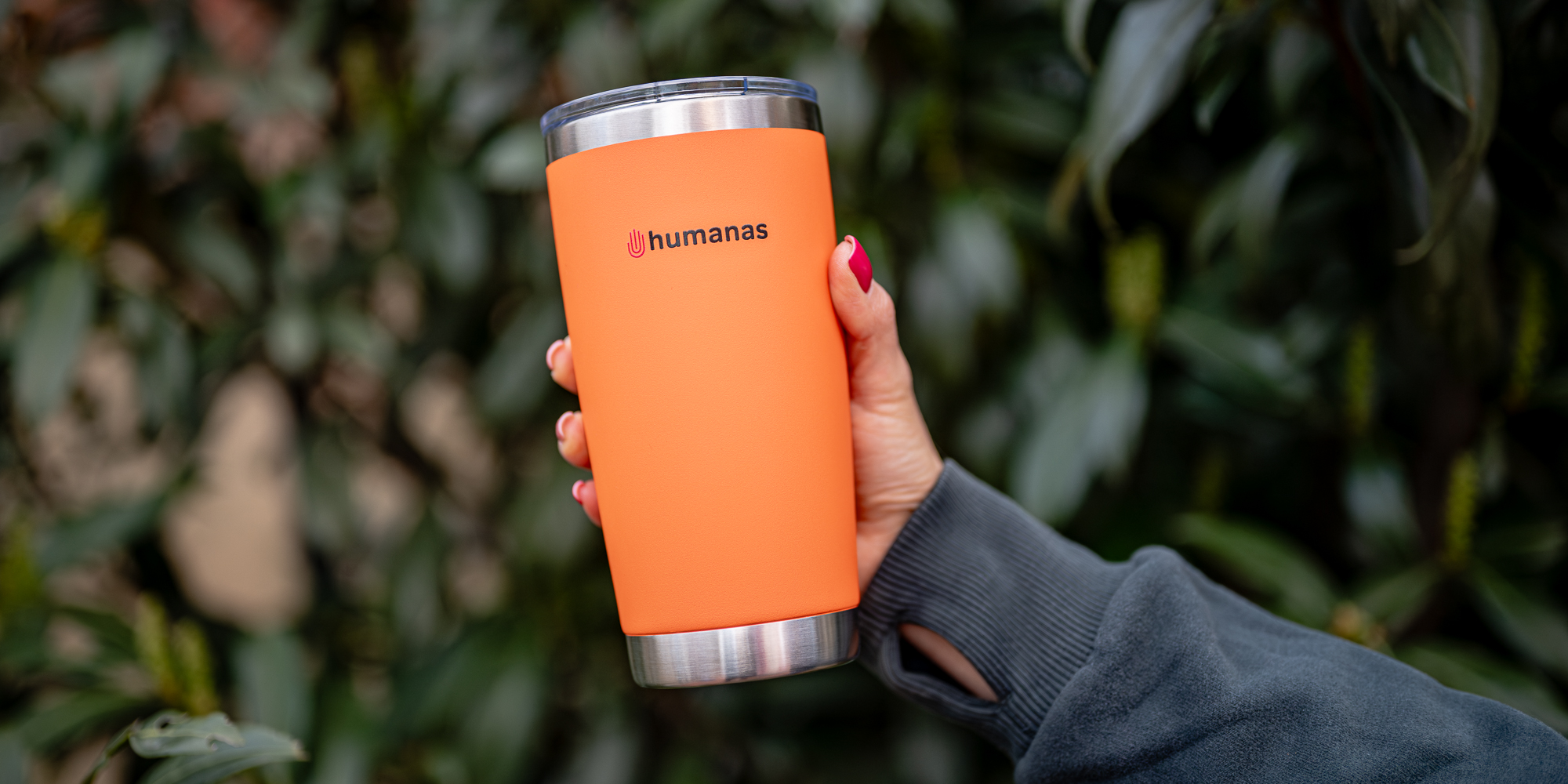 Kubek termiczny Humanas Fluo 600 ml - pomarańczowy