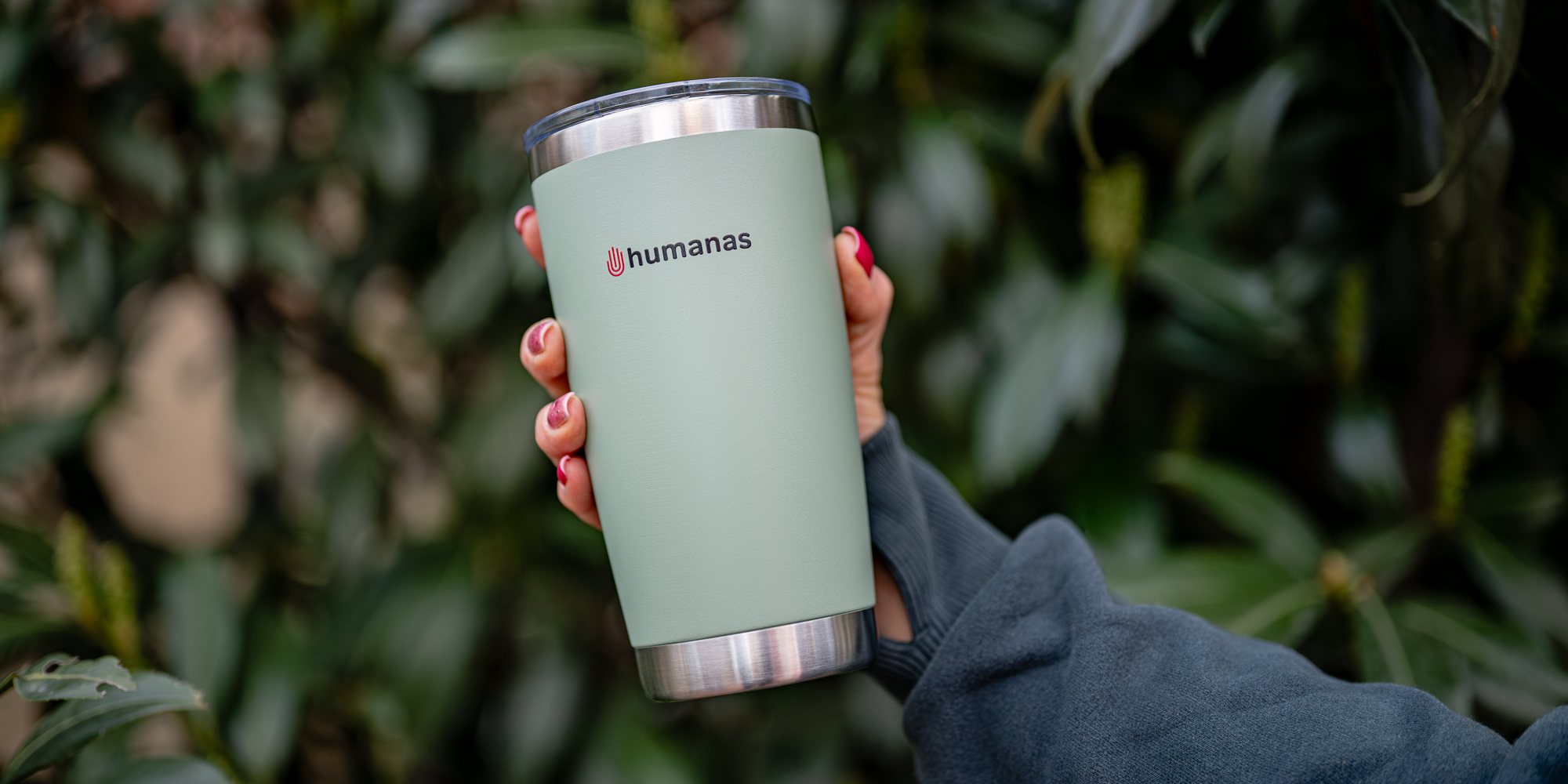 width=100% Kubek termiczny Humanas Fluo 600 ml - zielony