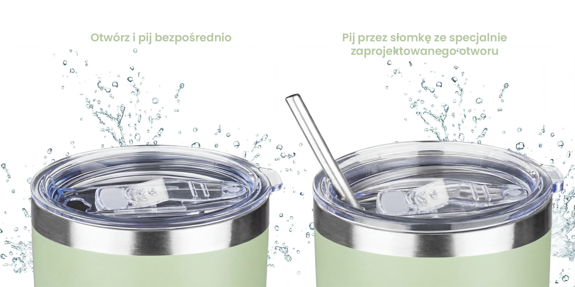 width=100% Kubek termiczny Humanas Fluo 600 ml - zielony