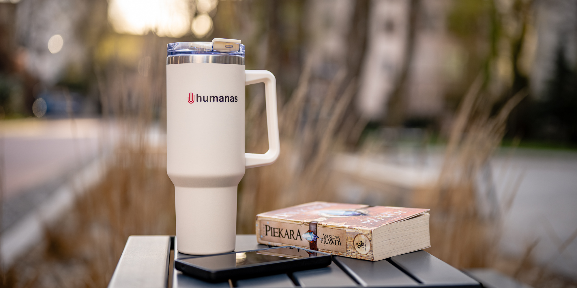 Kubek termiczny Humanas Viva 1200 ml - beżowy