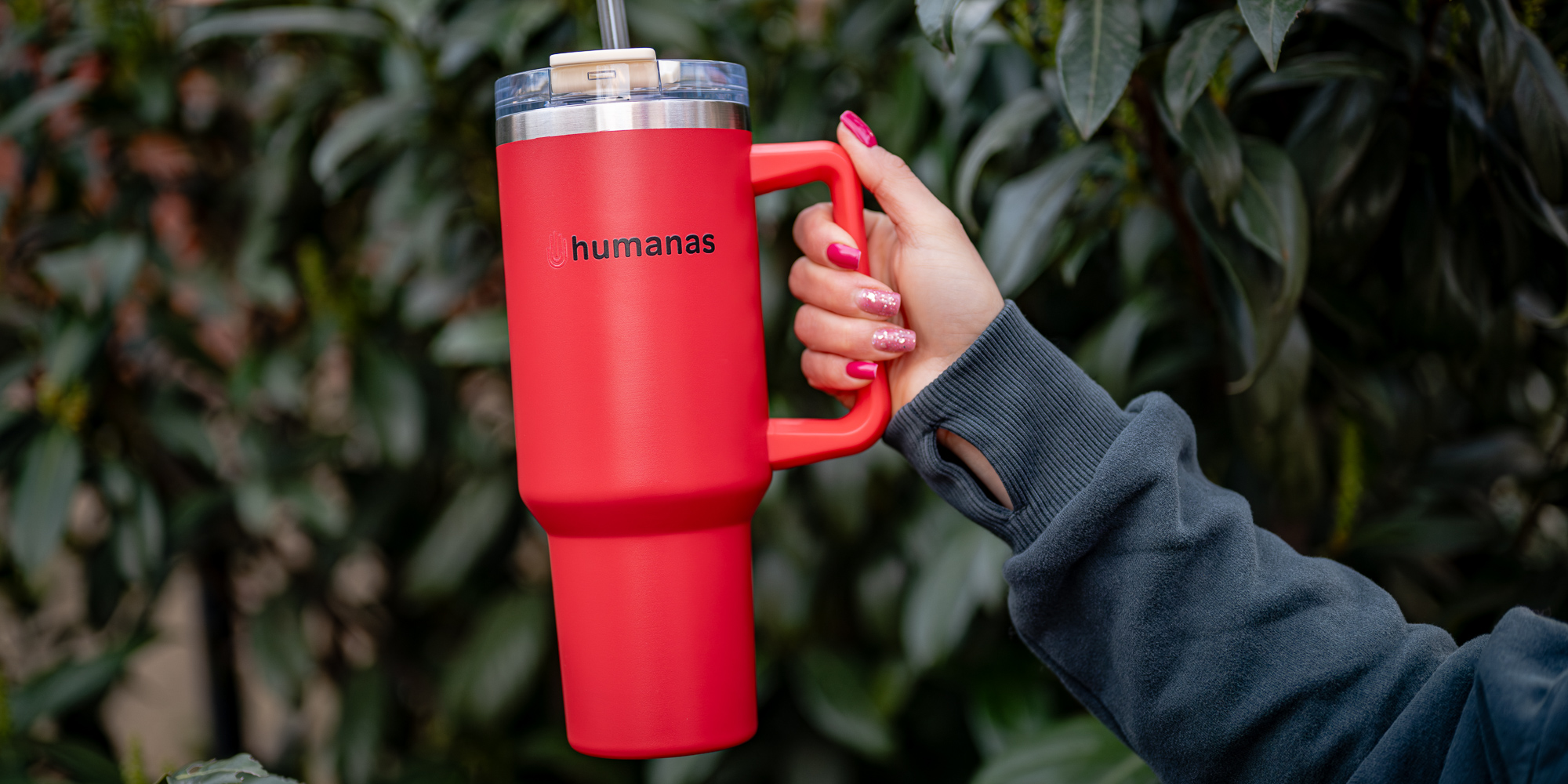 Kubek termiczny Humanas Viva 1200 ml - czerwony