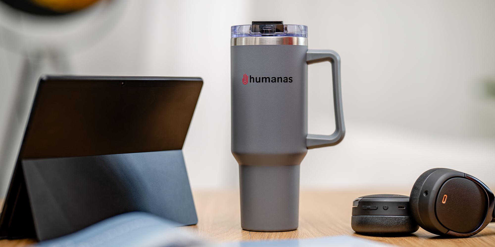 Kubek termiczny Humanas Viva 1200 ml - szary