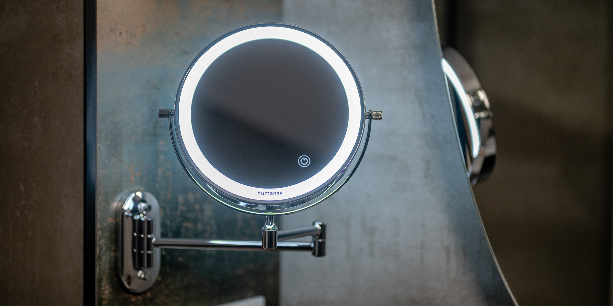 Lustro łazienkowe Humanas HS-BM01 z podświetleniem LED - czarne
