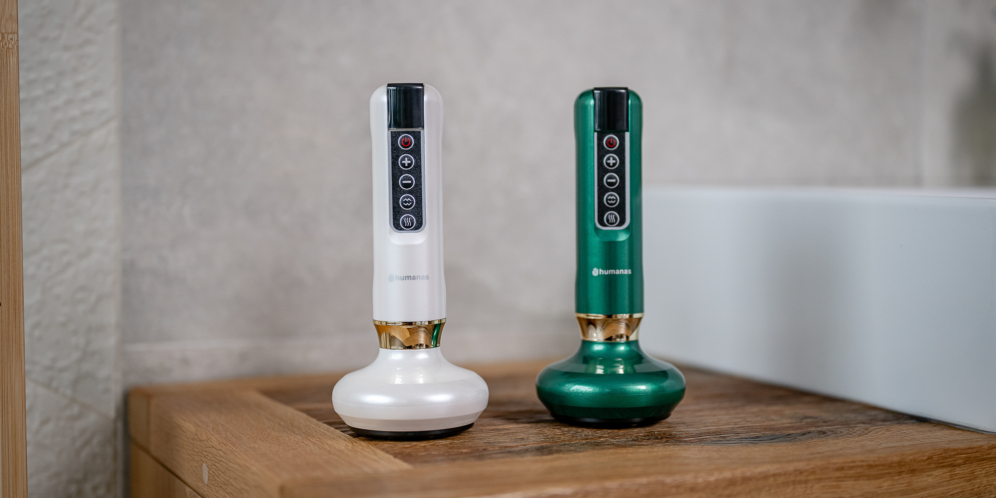 Masażer antycellulitowy z funkcją bańki chińskiej Humanas DermaSmooth - szary