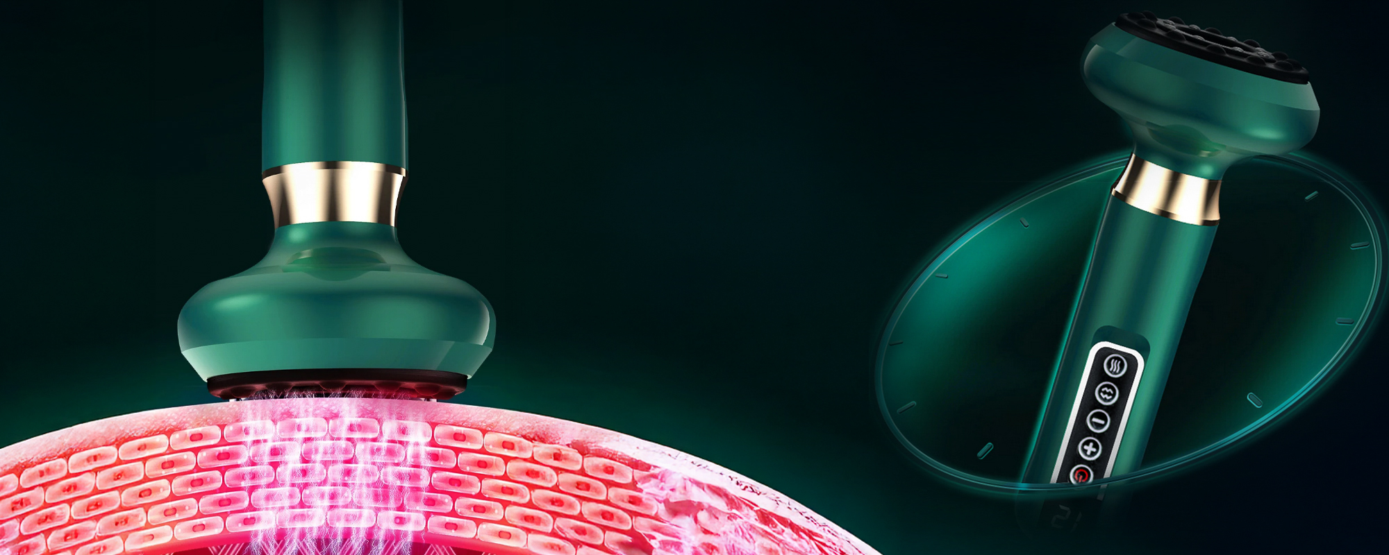Masażer antycellulitowy z funkcją bańki chińskiej Humanas DermaSmooth - szary