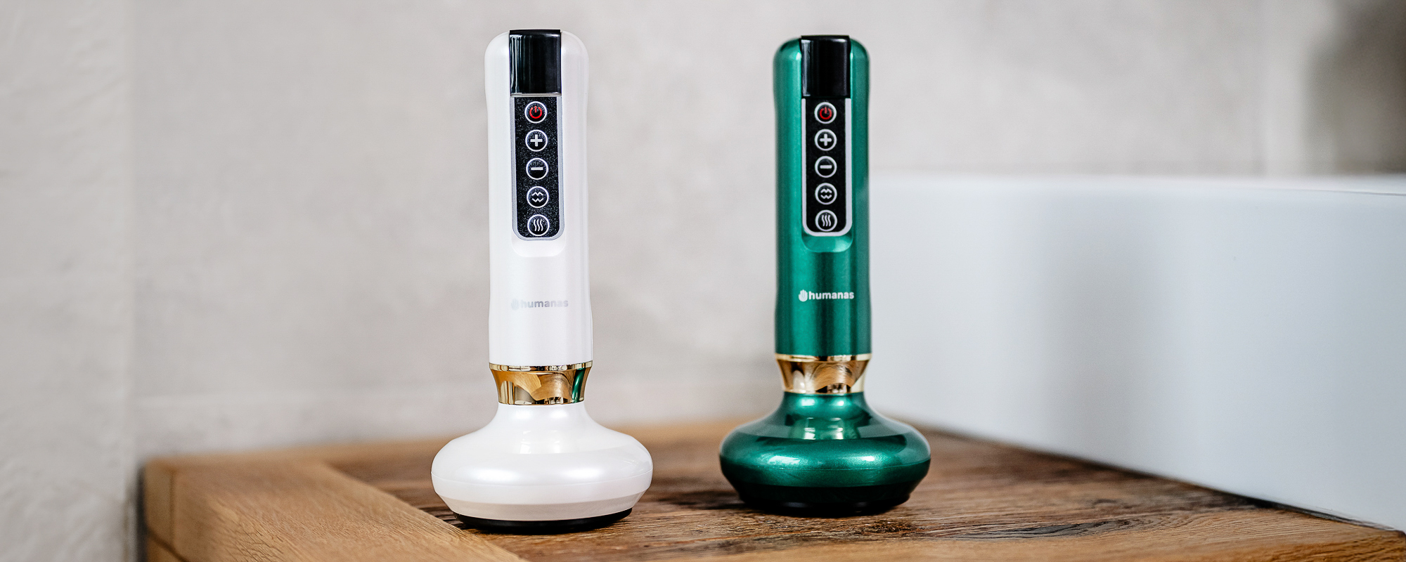 Masażer antycellulitowy z funkcją bańki chińskiej Humanas DermaSmooth - szary