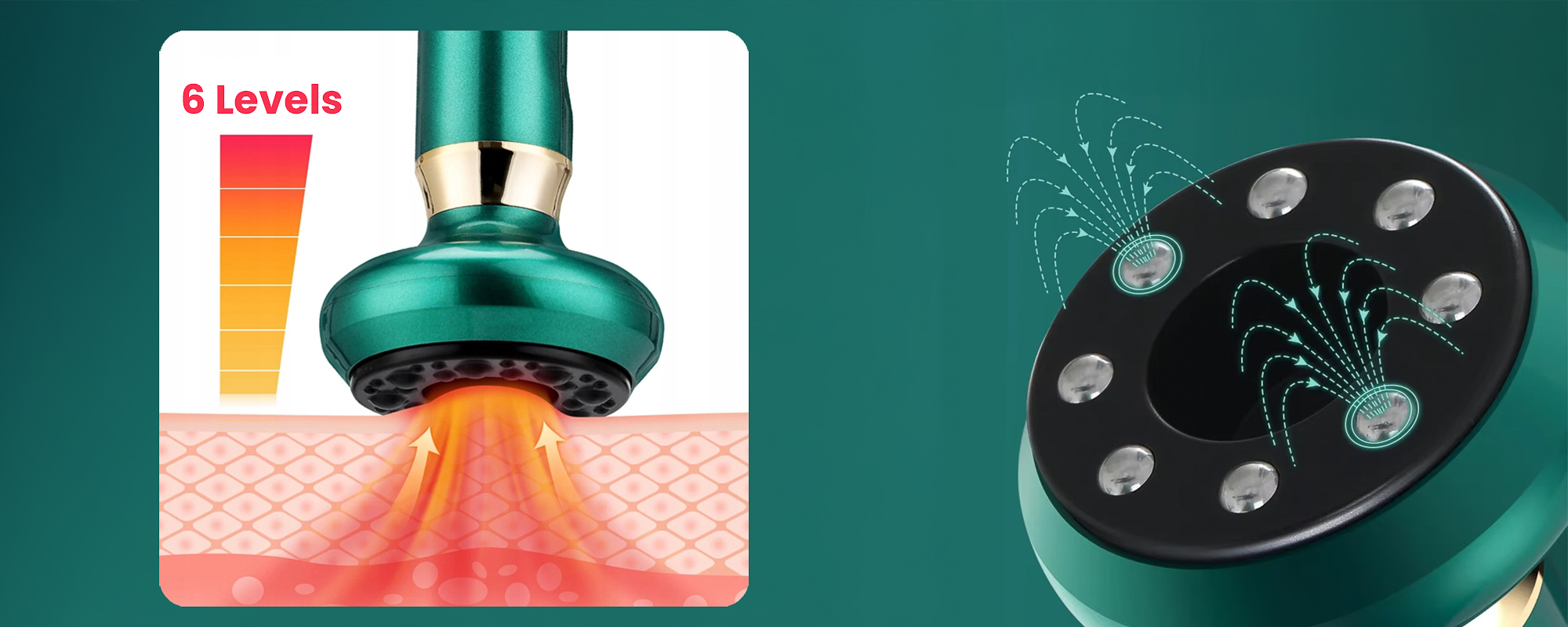 Masażer antycellulitowy z funkcją bańki chińskiej Humanas DermaSmooth - szary