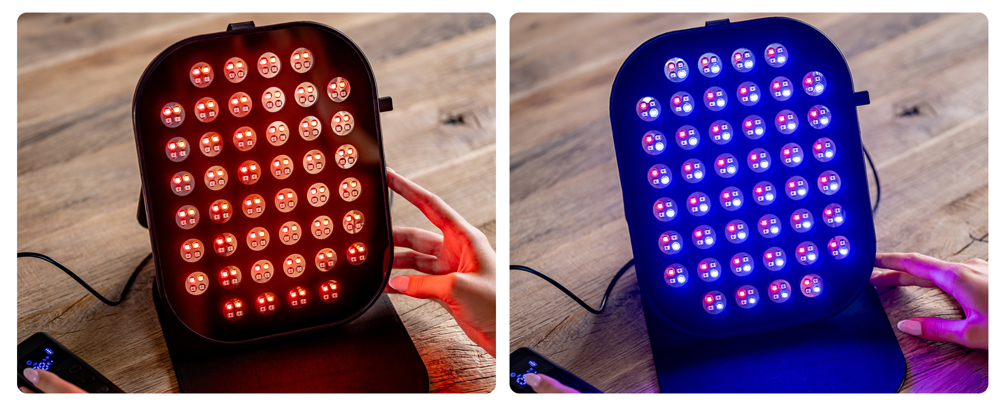 Panel LED z funkcją światła IR Humanas LumiCare w 2 wersjach - ze światłem czerwonym i ultrafioletowym