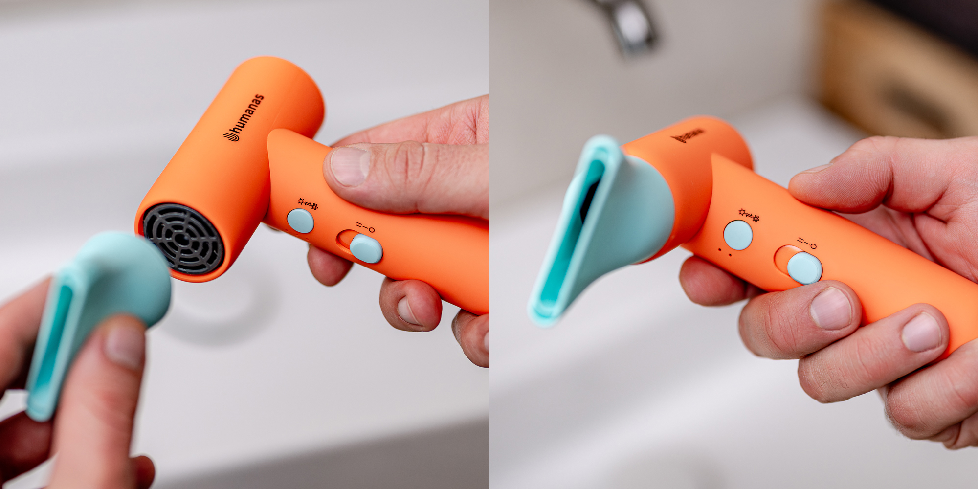 Suszarka do włosów z funkcją jonizowania Humanas AirTouch HD-AT03 mini - pomarańczowa