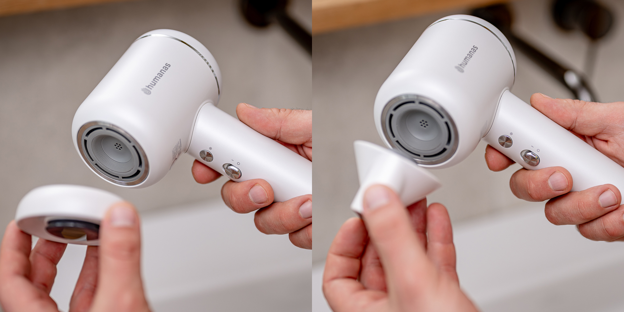 Suszarka do włosów z funkcją jonizowania Humanas AirTouch HD-AT06 - biała