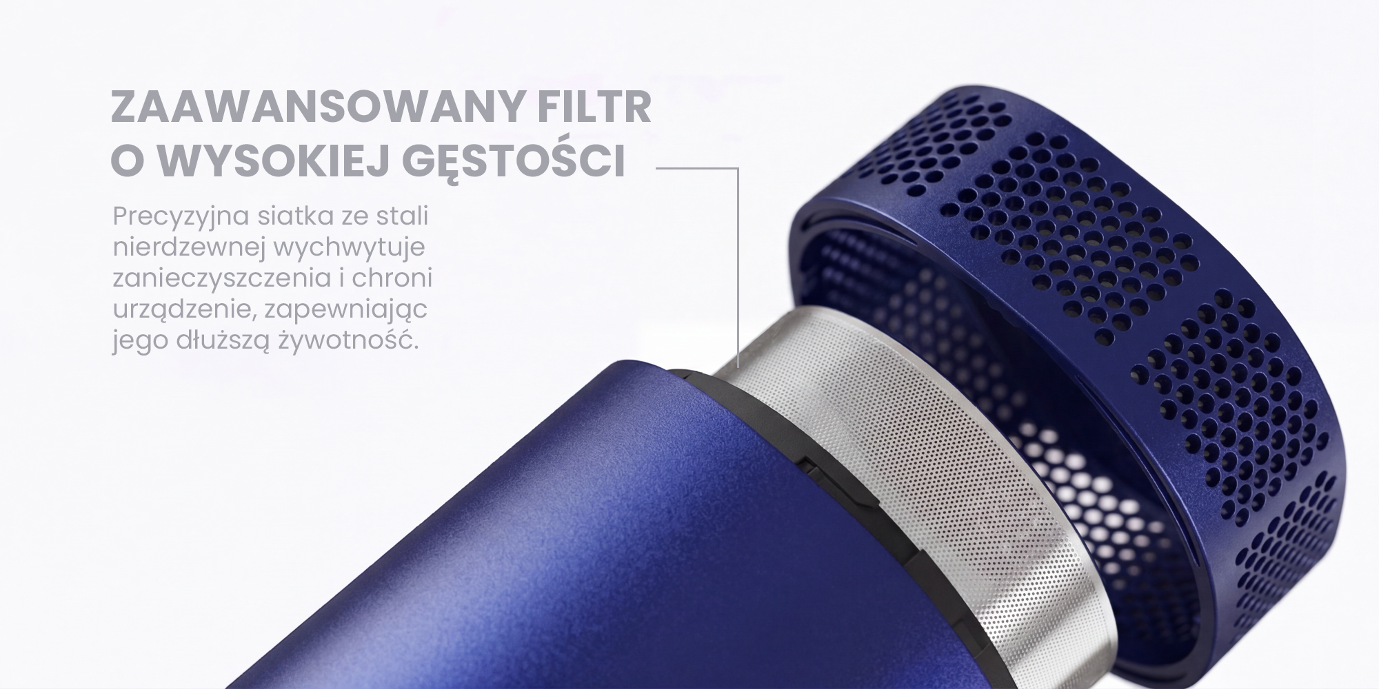 Suszarka do włosów z funkcją jonizowania Humanas AirTouch HD-SmartHeat - fioletowa