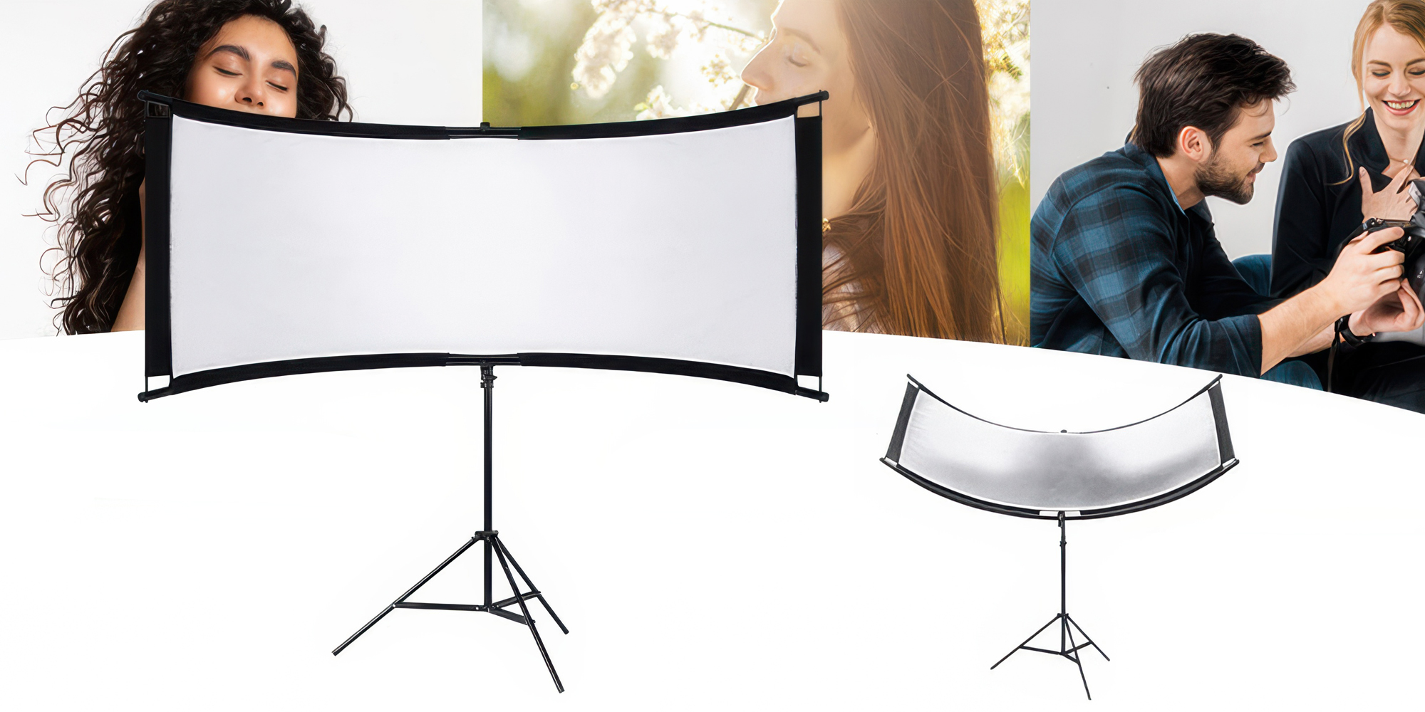 Blenda K&F Concept U-Shape 4w1 - 180x60 cm - Stabilny statyw w zestawie