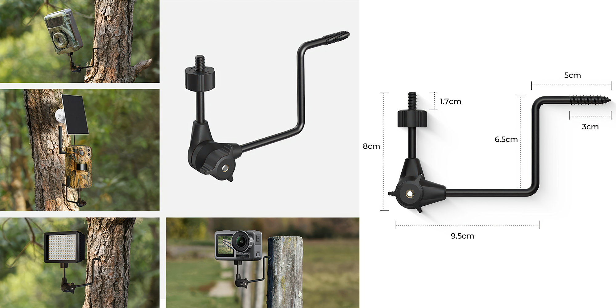 Mocowanie wkręcane do kamer obserwacyjnych K&F Concept - 2 szt - Standardowy gwint 1/4"