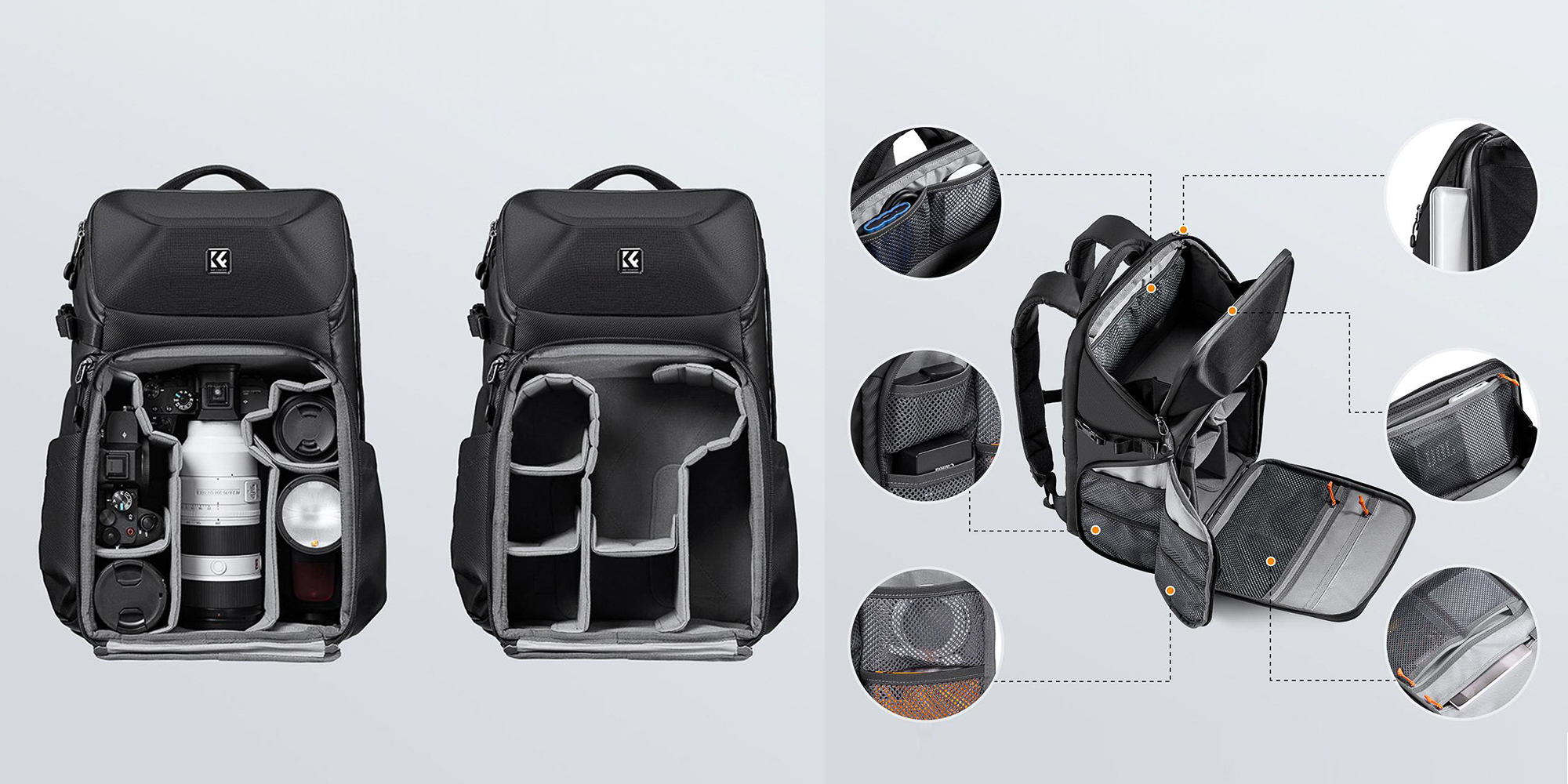 Plecak fotograficzny K&F Concept Beta Backpack 20 l - czarny - Gdy liczy się dobra organizacja