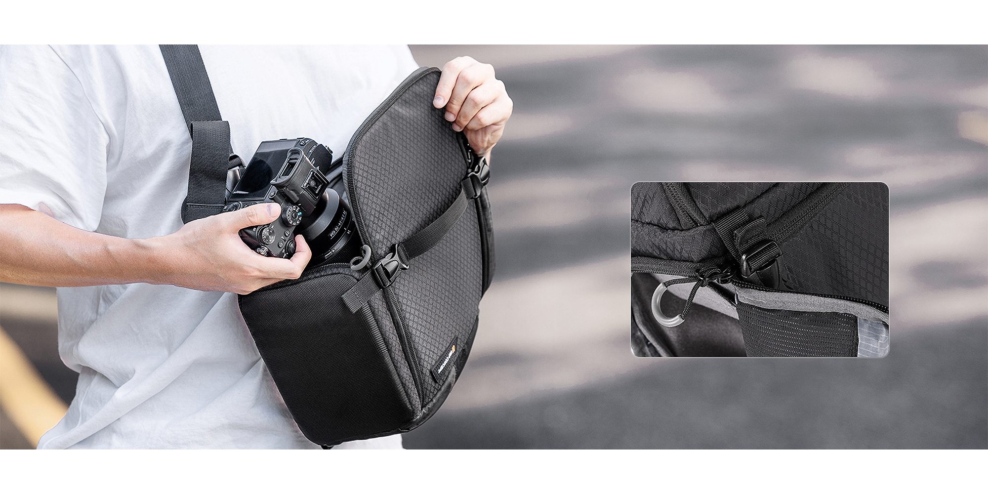 Plecak fotograficzny K&F Concept Beta Messenger 10 l - czarny - Ergonomiczny pasek na ramię