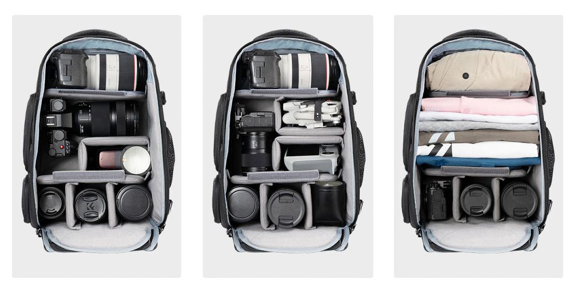 Plecak fotograficzny K&F Concept Camera Backpack 25 l - Przestrzeń dostosowana do Twoich potrzeb