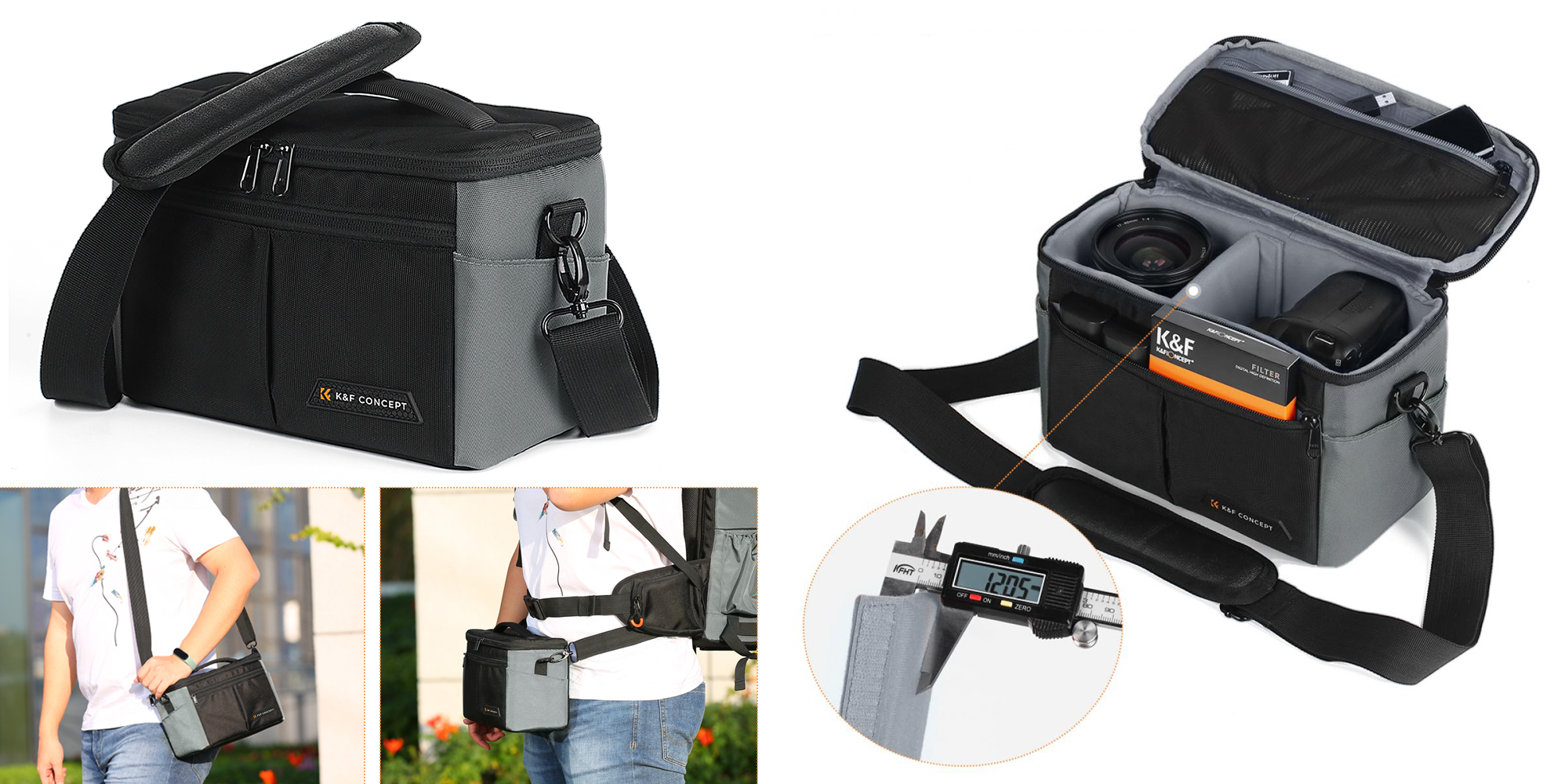 Plecak fotograficzny K&F Concept Star Wander 03 32 l - czarny - Modułowa torba naramienna w zestawie