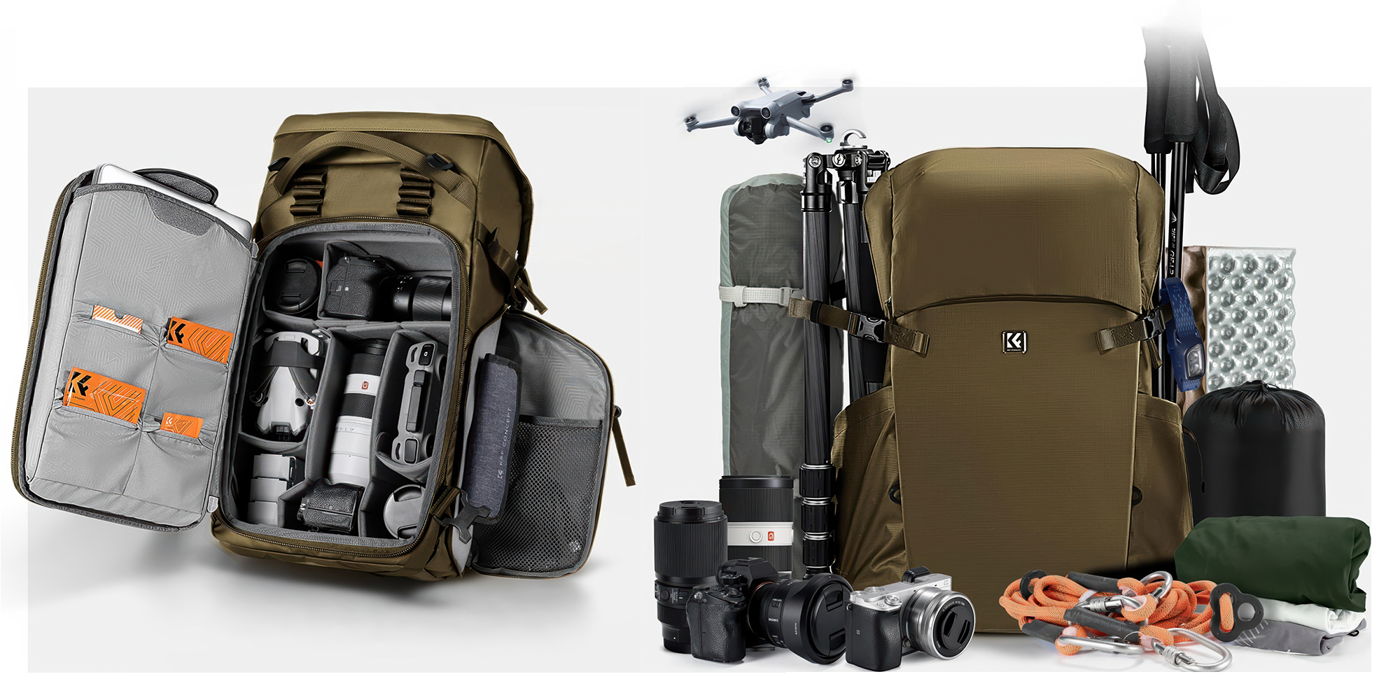 Plecak fotograficzny K&F Concept Star Wander 04 30 l - khaki