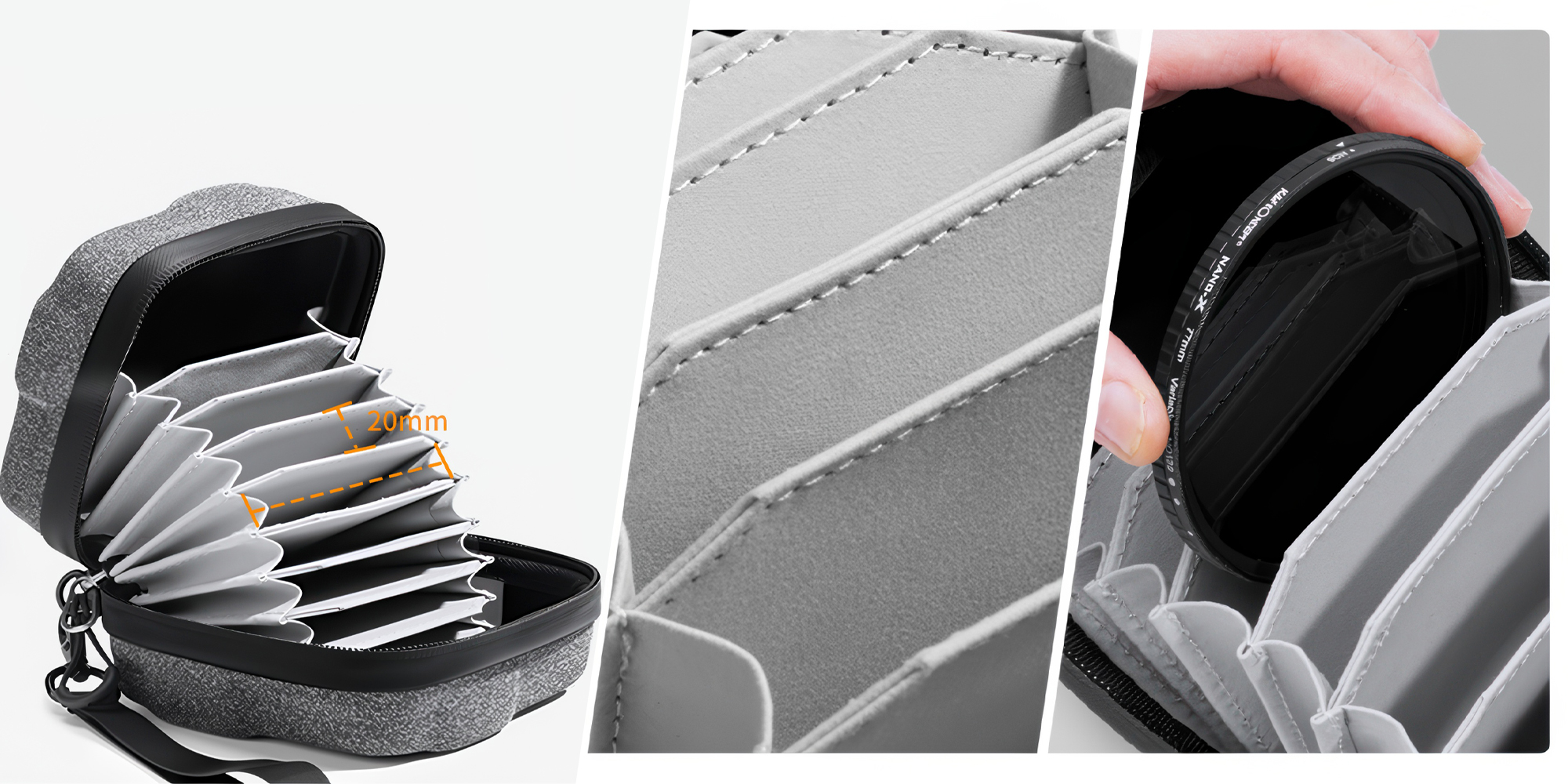 Pokrowiec na filtry K&F Concept Hard Shell Filter Case - 95 mm - Wszystko na swoim miejscu