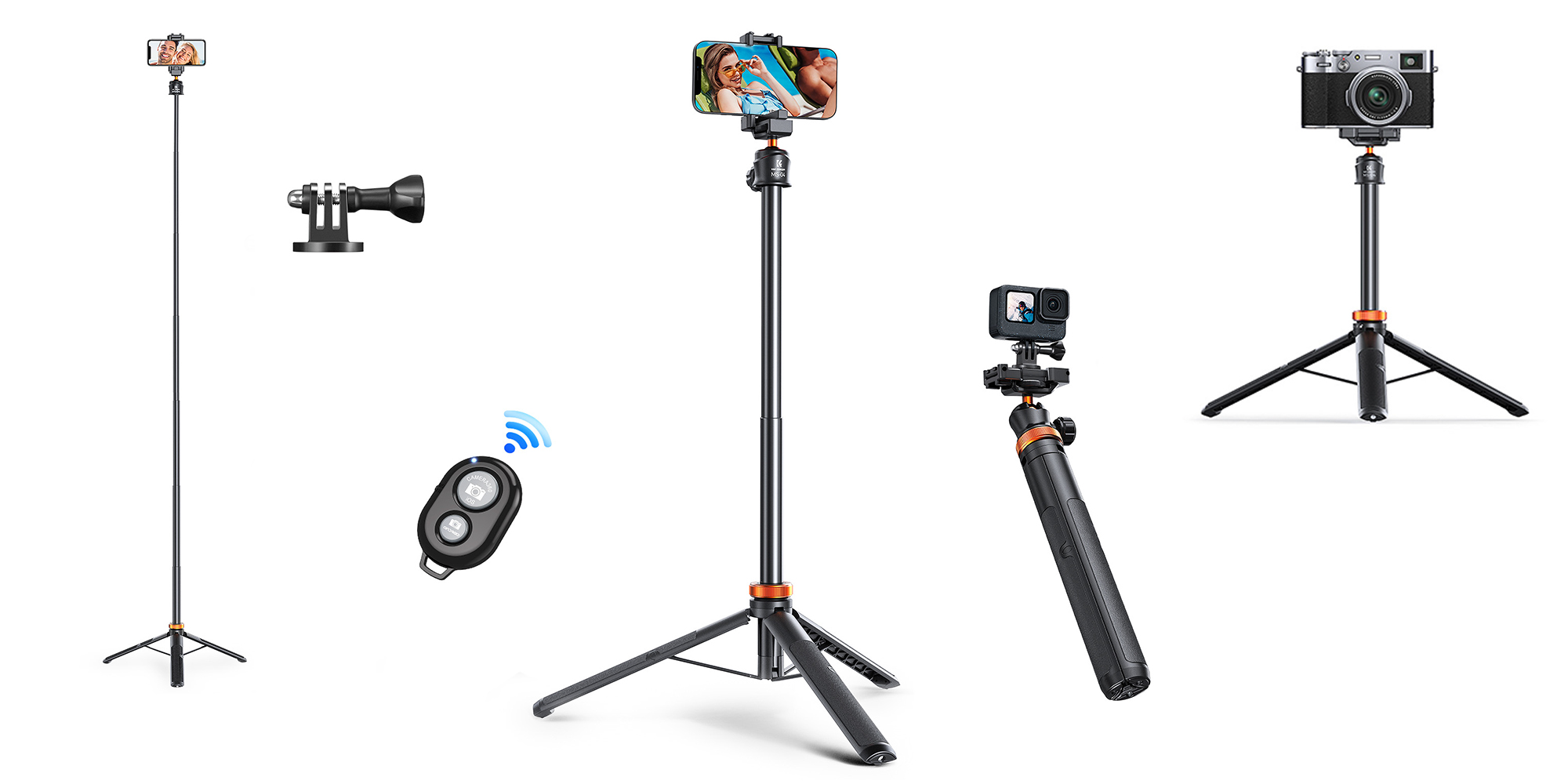 Statyw K&F Concept 2w1 Selfie z uchwytem do telefonu - Statyw, monopod i kijek selfie