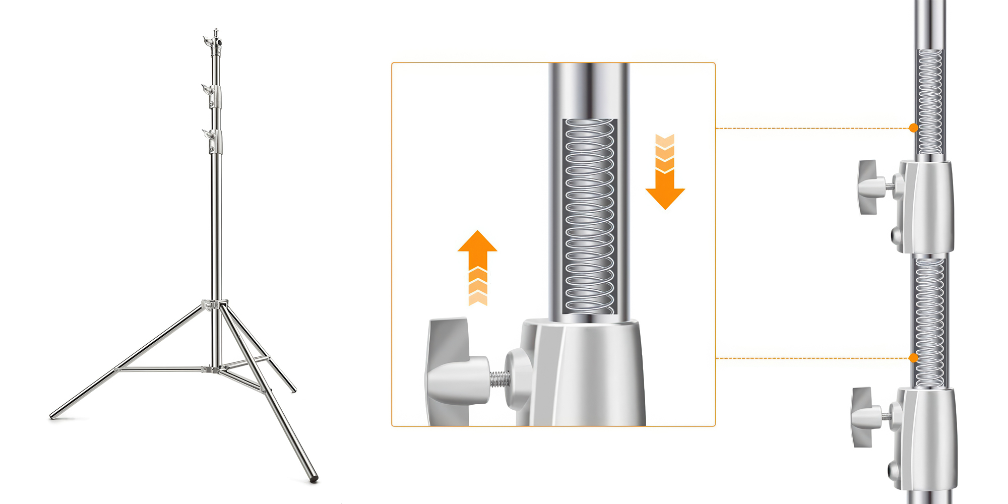 Statyw oświetleniowy K&F Concept KF34.044 - 280 cm - Dodatkowa amortyzacja, która chroni sprzęt