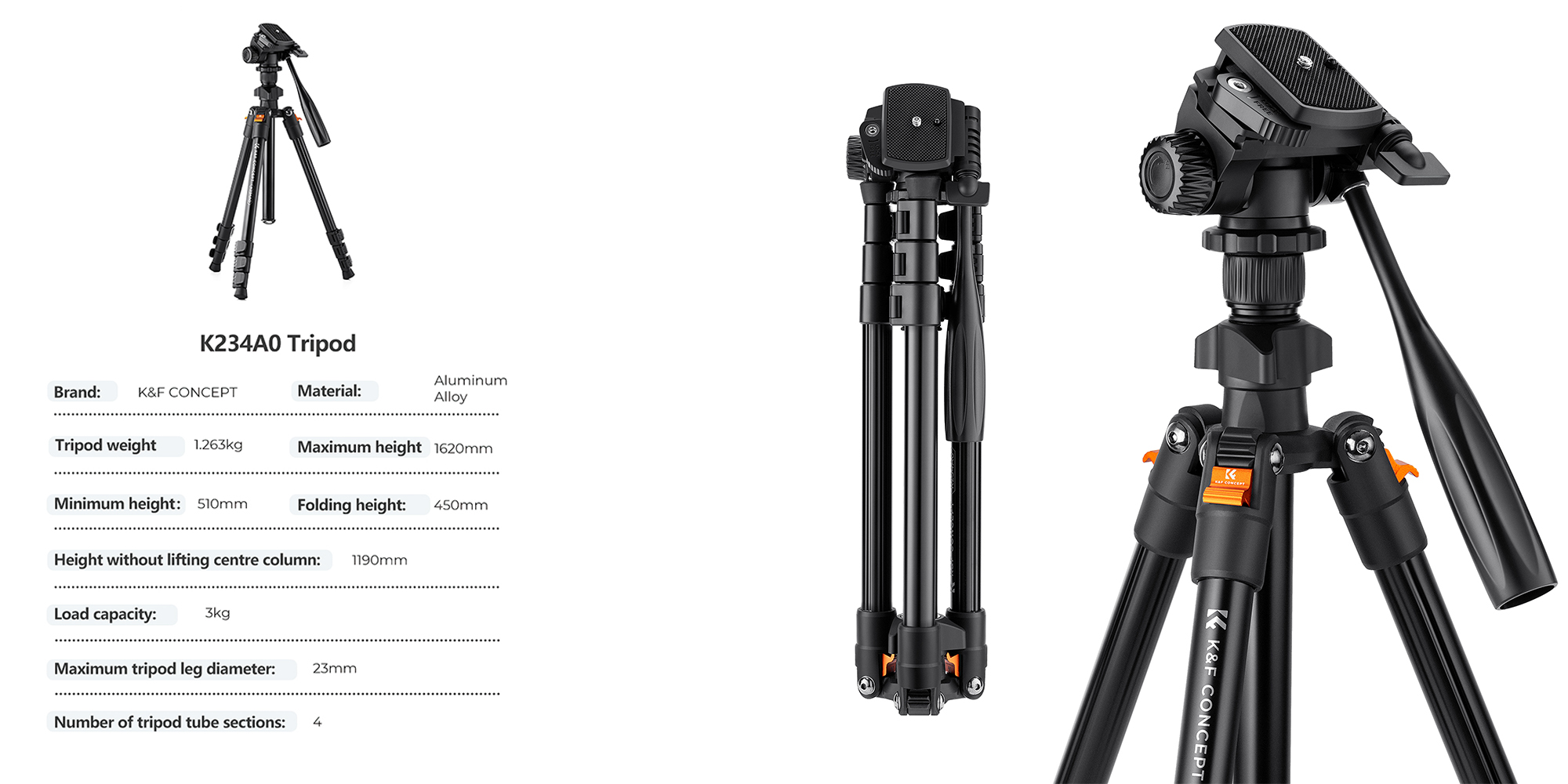 Statyw video K&F Concept K-Series K234A0 - Wygodny transport