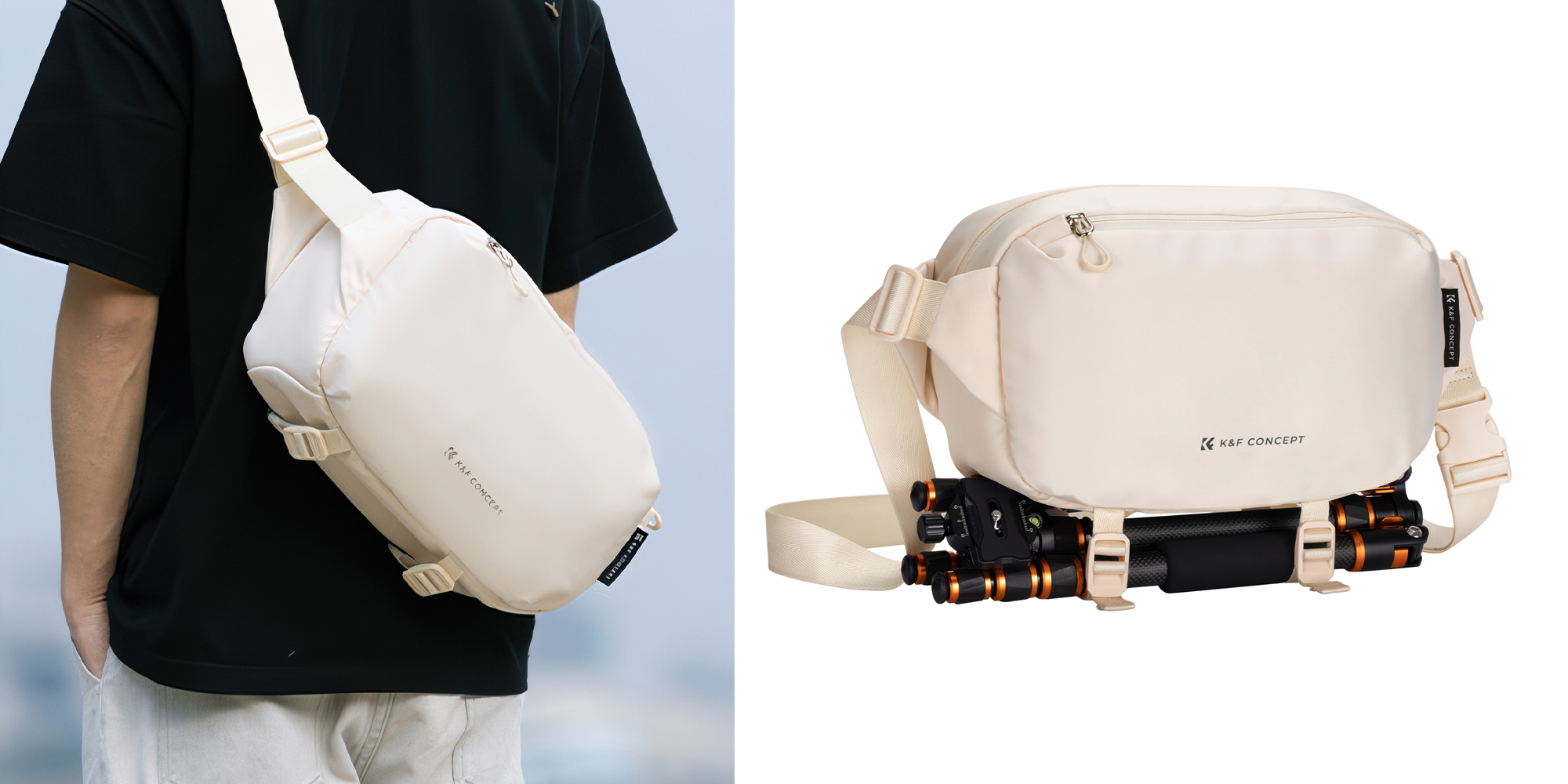 Torba fotograficzna K&F Concept Alpha Sling Bag 10 l - beżowa - Komfort noszenia