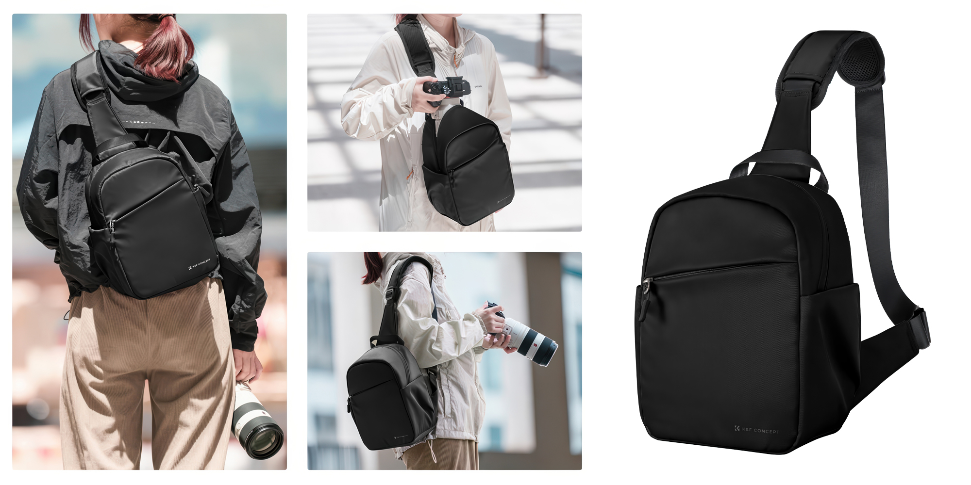 Torba fotograficzna K&F Concept Urban Wander 08 5 l - czarna - Idealne wymiary do codziennej fotografii