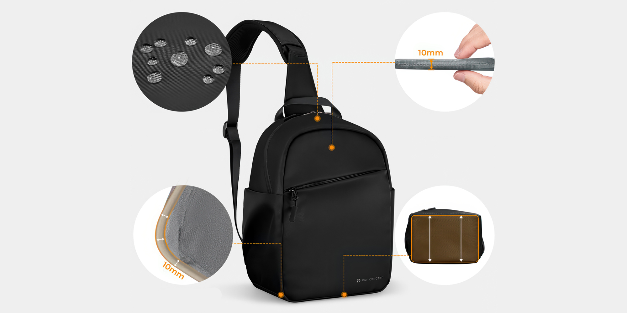 Torba fotograficzna K&F Concept Urban Wander 08 5 l - czarna - Skuteczna ochrona sprzętu