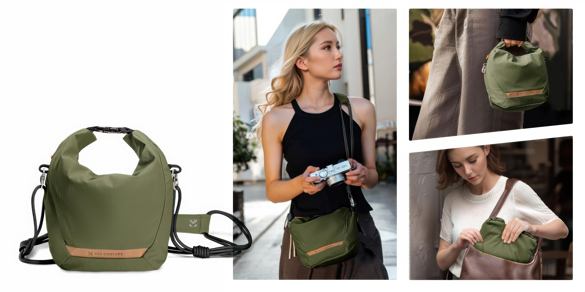 Torba fotograficzna K&F Concept Urban Wander Sling U11 5 l - zielona - Lekka i wszechstronna