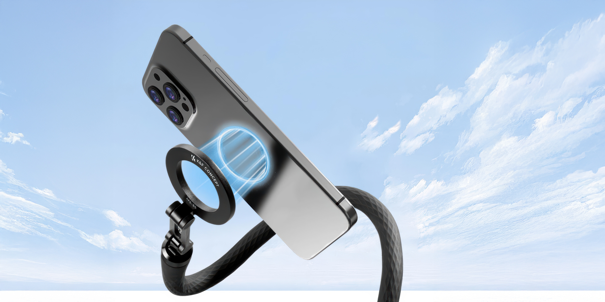 Uchwyt elastyczny K&F Concept MS35 z mocowaniem MagSafe do telefonu