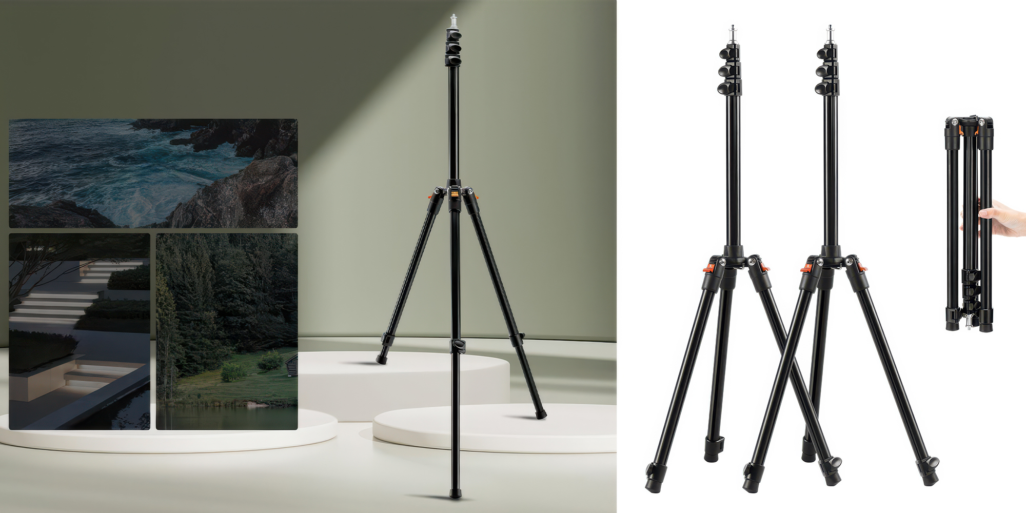 Zestaw 2 statywów oświetleniowych K&F Concept KF34.038S1 - 200 cm