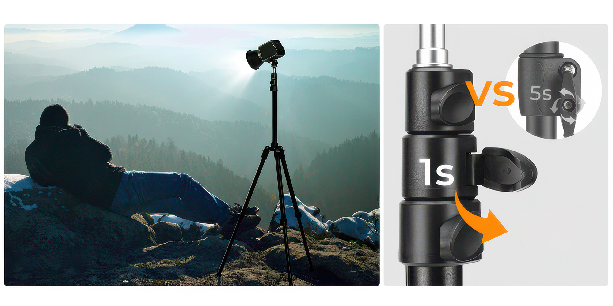 Zestaw 2 statywów oświetleniowych K&F Concept KF34.038S1 - 200 cm - Szybki montaż, wygodna obsługa